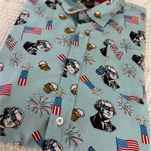 Patriotic Blue Men's Shirt Size XXL